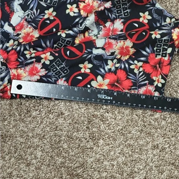 Marvel Comics Deadpool Floral All Over Print Sleep Lounge Jam Mesh Shorts - Picture 6 of 8